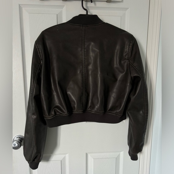 Zara leather bomber jacket - Picture 3 of 9